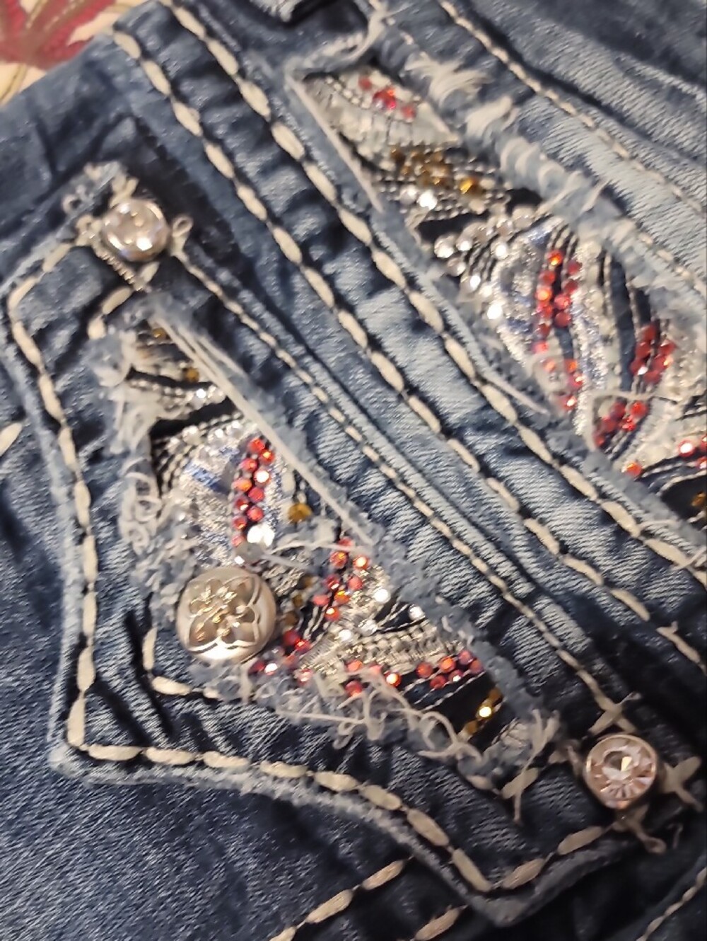 Miss Me Sz 27 Skinny Jeans Sparkly! - Picture 10 of 11